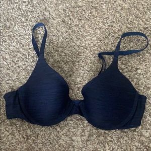 blue victoria secret uplift semi demi bra